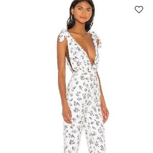 LPA White Floral Jumpsuit